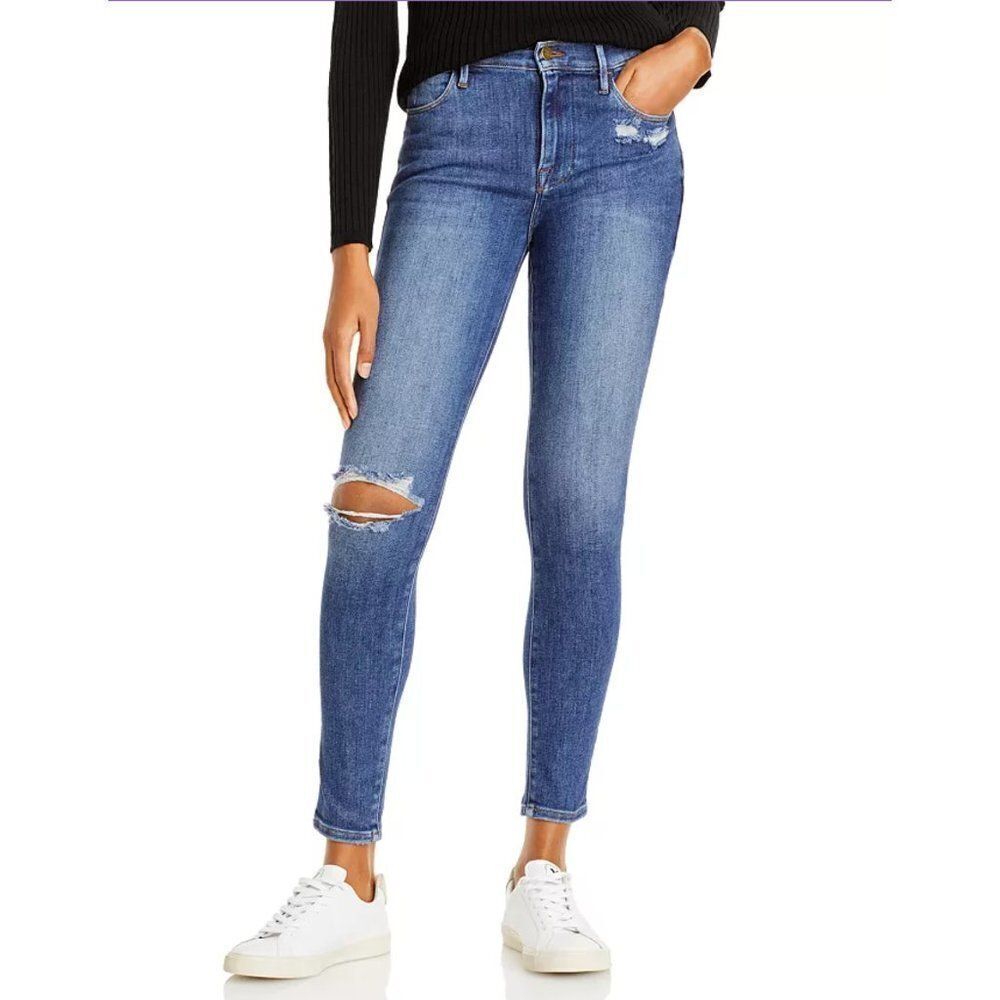 Frame Denim Saxon Distressed Le High Ripped Skinny Jeans Women's Size 28